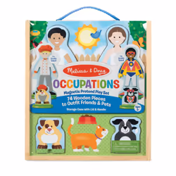 Melissa & Doug Occupations Magnetic Dress-Up Wooden Pretend Play Set (82 pcs) - Magnetic Dress-Up Dolls For Kids