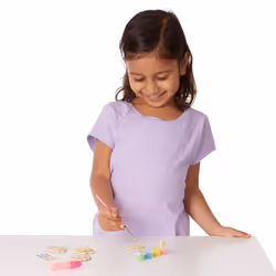 Melissa & Doug Created by Me! Flower Wooden Magnets Craft Kit (4 Designs  4 Paints  Stickers  Glitter Glue)