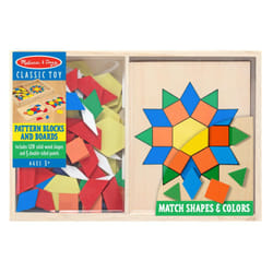 Melissa & Doug Wooden Pattern Blocks, Shapes & Boards, Classic Developmental Toy