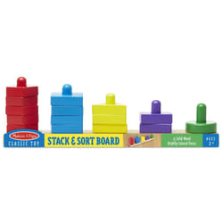 Melissa & Doug Wooden Colour/Shape Board, Stack & Sort Toy, Hand/Eye Co-ordinate