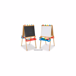 Melissa & Doug Standing Art Easel - Dry-Erase Board, Chalkboard, Paper Roller