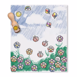 Melissa & Doug Wooden Handle Stamps Deluxe Set
