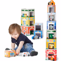 Melissa & Doug Nesting and Sorting Blocks â 6 Buildings, 6 Wooden Vehicles - Additional view 4