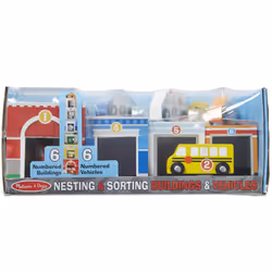 Melissa & Doug Nesting and Sorting Blocks â 6 Buildings, 6 Wooden Vehicles - Additional view 5
