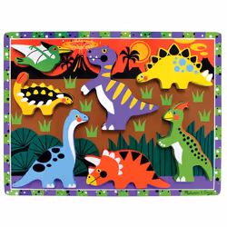 Melissa & Doug Dinosaur Wooden Chunky Puzzle (7 pcs)