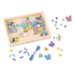 Melissa & Doug Butterfly Friends Wooden Bead Set 150+ Beads