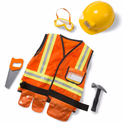 Childrens Melissa and Doug Construction Worker Fancy Dress Costume Age 3 - 6
