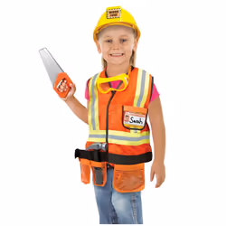 Childrens Melissa and Doug Construction Worker Fancy Dress Costume Age 3 - 6