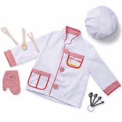 Cook Role Play Costume Dress -Up Set With Realistic Accessories