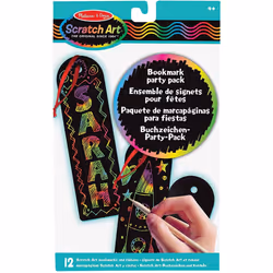 Melissa & Doug Scratch Art Bookmark Party Pack Activity Kit - 12 Bookmarks