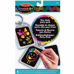 Melissa & Doug Scratch Art Key Chain Party Pack Activity Kit - 6 Key Chains