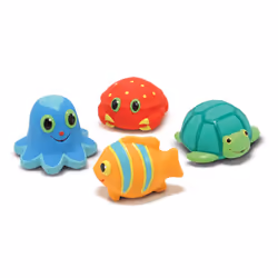 Sunny Patch Seaside Sidekicks Squirters With 4 Squeeze-and-Squirt Animals - Water Toys for Kids
