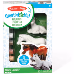 Melissa & Doug Created by Me! Horse Figurines Craft Kit (2 Resin Horses, 6 Paints, Paintbrush)