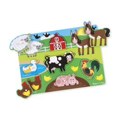 Melissa & Doug Wooden Peg Puzzle - Farm Animals