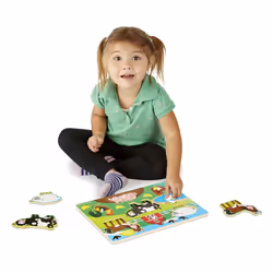Melissa & Doug Wooden Peg Puzzle - Farm Animals