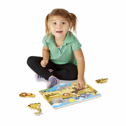 Melissa & Doug Safari Wooden Peg Puzzle (7 pcs)