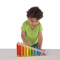 Melissa & Doug Add & Subtract Abacus - Educational Toy With 55 colourful Beads and Sturdy Wooden Construction