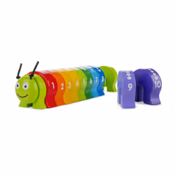Melissa & Doug Counting Caterpillar - Classic Wooden Toy With 10 colourful Numbered Segments