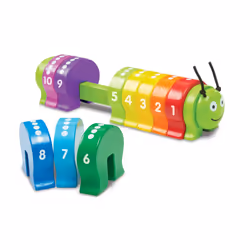 Melissa & Doug Counting Caterpillar - Classic Wooden Toy With 10 colourful Numbered Segments