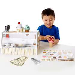 Melissa & Doug Wooden Scoop & Serve Ice Cream Counter Set -  28 Pcs - Additional view 4