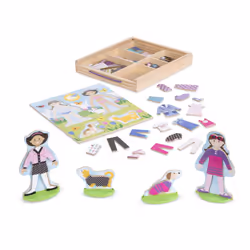 Best Friends Magnetic Dress-Up Dolls for 3 Year Olds , Kids Crafts Sets Girls & Boys , Outfit Wooden Dolls Craft Kits for Kids Age 3+ , Magnetic Dress