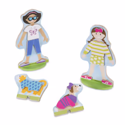 Best Friends Magnetic Dress-Up Dolls for 3 Year Olds , Kids Crafts Sets Girls & Boys , Outfit Wooden Dolls Craft Kits for Kids Age 3+ , Magnetic Dress