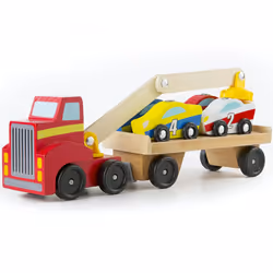 Melissa & Doug Magnetic Car Loader - Wooden Transporter Toy 19390