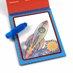 Melissa & Doug On The Go Water Wow! Reusable Mess-Free Water-Reveal Activity Pad - Space - Party Favors  Stocking Stuffers  Travel Toys For Toddlers