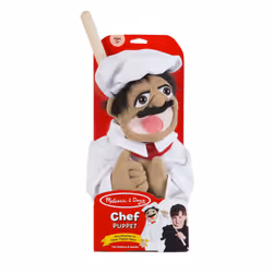 Melissa & Doug Chef Puppet (Al Dente) with Detachable Wooden Rod - Pretend Play Chef Puppet Chef Pepe