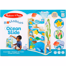 Melissa & Doug Rollables Wooden Ocean Slide Infant and Toddler Toy