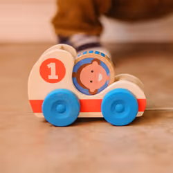 Melissa & Doug GO Tots Wooden Race Cars with Collectible Character Toy