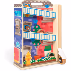 Melissa & Doug GO Tots Wooden Town House Tumble with 3 Discs
