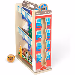 Melissa & Doug GO Tots Wooden Town House Tumble with 3 Discs