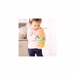 Ice Cream Take-Along Clip-On infant toy with sound and vibration - Early development & activity toys - Soft play food baby toys 0 months plus - Baby