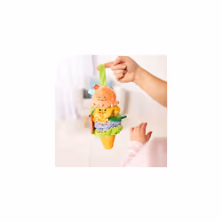 Ice Cream Take-Along Clip-On infant toy with sound and vibration - Early development & activity toys - Soft play food baby toys 0 months plus - Baby