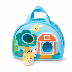 Melissa & Doug Rollables Take-Along Tote with Giraffe Infant and Toddler Toy (2 Pieces)