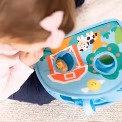 Melissa & Doug Rollables Take-Along Tote with Giraffe Infant and Toddler Toy (2 Pieces)