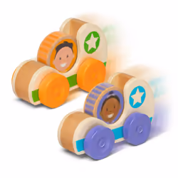 Melissa & Doug GO Tots Wooden Star Cars (2 Cars 2 Disks) Stacking Toys for Infants Hand Push Vehicles Wooden Car Toys for ...