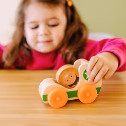 Melissa & Doug GO Tots Wooden Star Cars (2 Cars  2 Disks) Stacking Toys for Infants  Hand Push Vehicles  Wooden Car Toys for Toddlers Ages 1+ - FSC-Ce