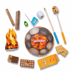 Melissa & Doug Let's Explore Campfire S'Mores Play Set - Play Campfire