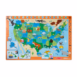 Melissa & Doug National Parks U.S.A. Map Floor Puzzle - 45 Jumbo and Animal Shaped Pieces  Search-and-Find Activities  Park a ...