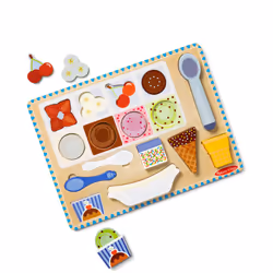 Melissa & Doug Wooden Magnetic Ice Cream Puzzle & Play Set