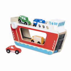 Melissa & Doug Wooden Ferryboat with 4 Wooden Vehicles