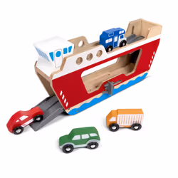 Melissa & Doug Wooden Ferryboat with 4 Wooden Vehicles
