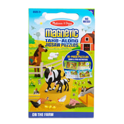 Melissa & Doug Take-Along Magnetic Jigsaw Puzzles Travel Toy On the Farm (2 15-Piece Puzzles) - Portable Puzzle Board  Seek And Find Activities  Trave
