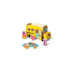 33011 Blue's Clues & You Wooden Pull-Back School Bus, Multi