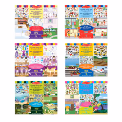 Bundle of 6 Reusable Sticker Pads - Play House, Dress-Up, Habitats, My Town, Vehicles and Fairies | Activity Pad | Sticker Pa ...