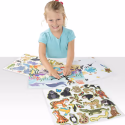 Reusable Sticker Book Bundle - My Town, Vehicles, Animal & Dinosaur Sticker Book | Travel Toys for Toddlers on Plane | Reusable Stickers for Children
