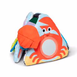 Ocean Tummy Time Triangle Infant Baby Toy, Soft Sensory Toy with Textures, Mirror, Floor Toy for Newborns to Ages 6 Months
