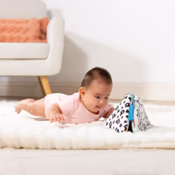 Ocean Tummy Time Triangle Infant Baby Toy, Soft Sensory Toy with Textures, Mirror, Floor Toy for Newborns to Ages 6 Months